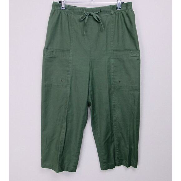 Allison Daley Cargo Capri Military Green Size 12 Casual Beach Errands Travel - Picture 1 of 12